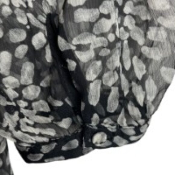 GREYLIN SHEER TUNIC COVER-UP BLACK/WHITE ABSRACT FLORAL SIZE LARGE - Picture 4 of 7